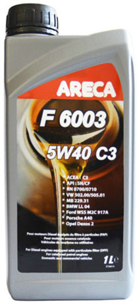 фото Моторное масло ARECA F6003 5W-40 C3 1л 