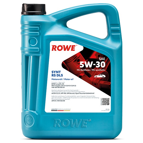 фото Моторное масло ROWE HIGHTEC SYNT RS DLS 5W-30 4л. 
