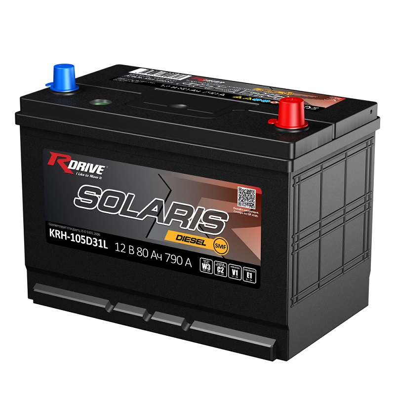 фото Аккумулятор RDrive SOLARIS DIESEL SMF KRH-105D31L 80 Ач 790А о.п. 