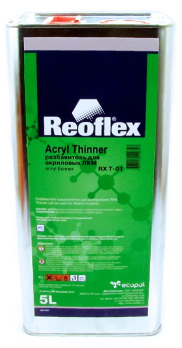 фото Разбавитель для акриловых продуктов стандартный 0,5л RX T-01/500 Reoflex  