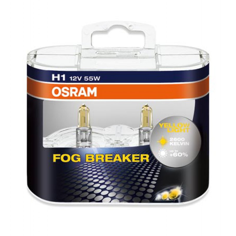 фото Автолампа OSRAM H1 12V-55W FOG BREAKER (Eurobox 2шт) 