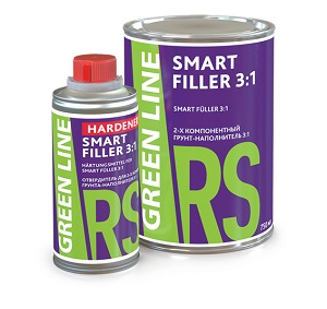 фото Грунт-наполнитель двухкомпонентный черный 3:1 GREEN LINE Smart Filler 750 мл 