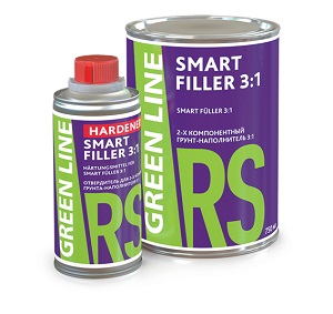 фото Грунт-наполнитель двухкомпонентный, серый 3:1 GREEN LINE Smart Filler 750 мл 