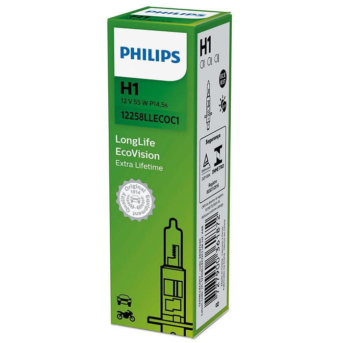 фото Автолампа Philips H1 12V 55W LongLife 1шт 