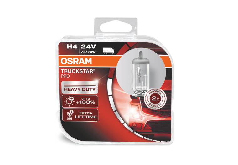 фото Автолампа OSRAM H4 75/70W 24V TRUCKSTAR PRO, 2шт 