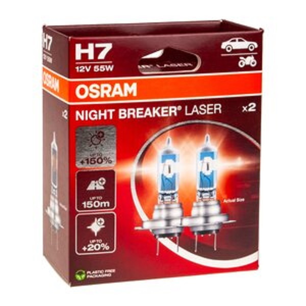 фото Автолампа OSRAM H7 12V-55W Night Breaker Laser +150% 2шт 
