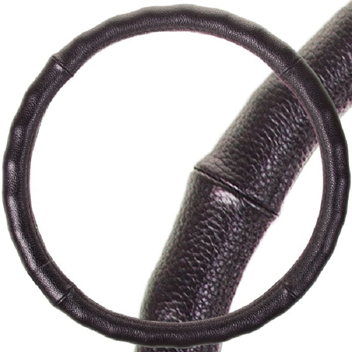 фото Оплетка руля SKYWAY Real-6 М Черная кожа натуральная 