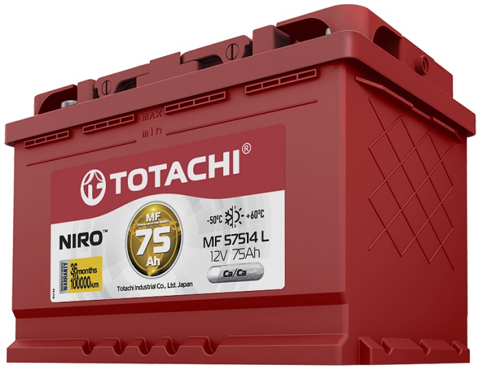 фото Аккумулятор TOTACHI NIRO MF 75 а/ч 57514 L  