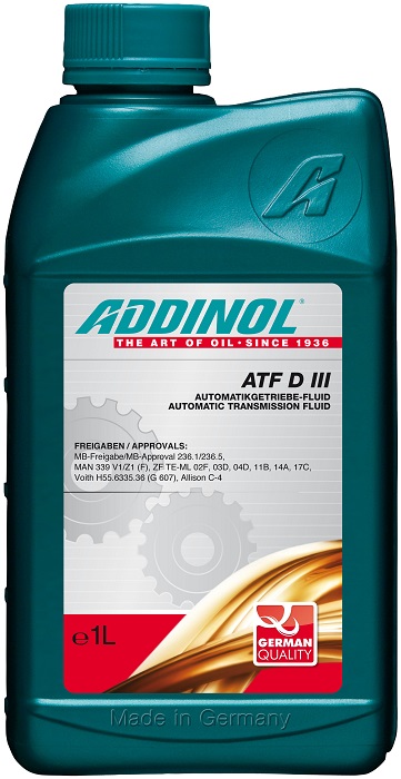 фото Трансмиссионное масло ADDINOL ATF D III GM Dexron III G-34052/Ford Mercon/Allison C-4 1Л 