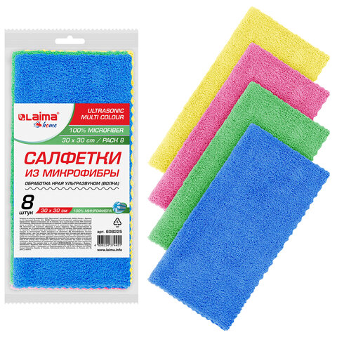 фото Салфетка из микрофибры 30*30см 8шт Laima 