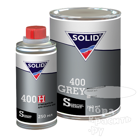 фото Грунт универсальный 3+1 Solid 400 GREY серый 750+250 мл 