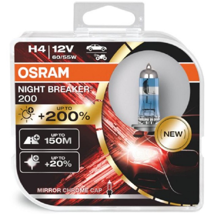 фото Автолампа OSRAM H4 12V 60/55W Night Breaker200 +200% 2шт 