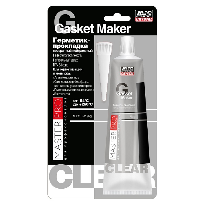 фото Герметик силиконовый AVS Master Pro серый 85 г 