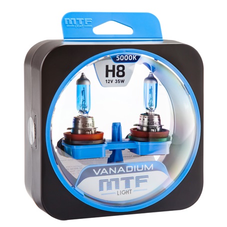 фото Набор ламп MTF H8 12V 35W VANADIUM 5000K 