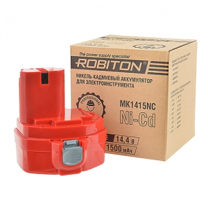 фото Аккумулятор для электроинструментов Makita 14.4v. 1500мAч Ni-Cd сборка Robiton MK1430Li  15886 