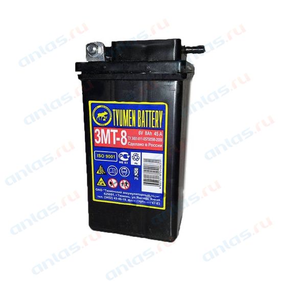 фото Аккумулятор TYUMEN BATTERY MOTO 3МТ-6/8А Сухозаряженный 6В 