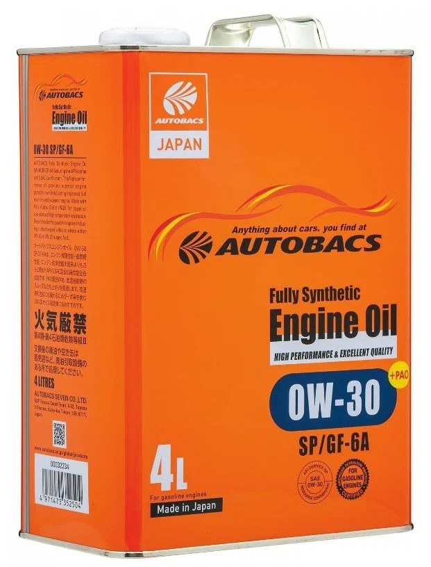 фото Моторное масло AUTOBACS ENGINE OIL SAE 0W-30 API SP/GF-6A 4L 