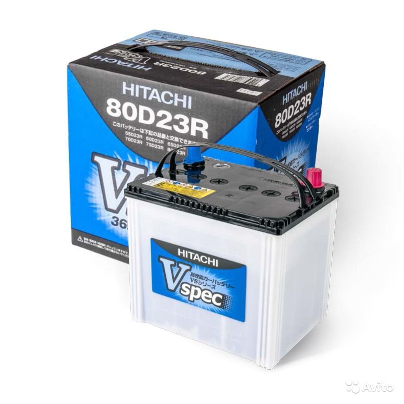 фото Аккумулятор HITACHI V Spec 80D23R 70 Ач 650 А пр. пол. 