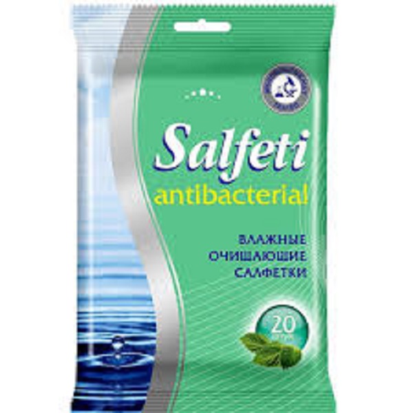 фото Влажные салфетки (20 шт) Salfeti антибактериальные  