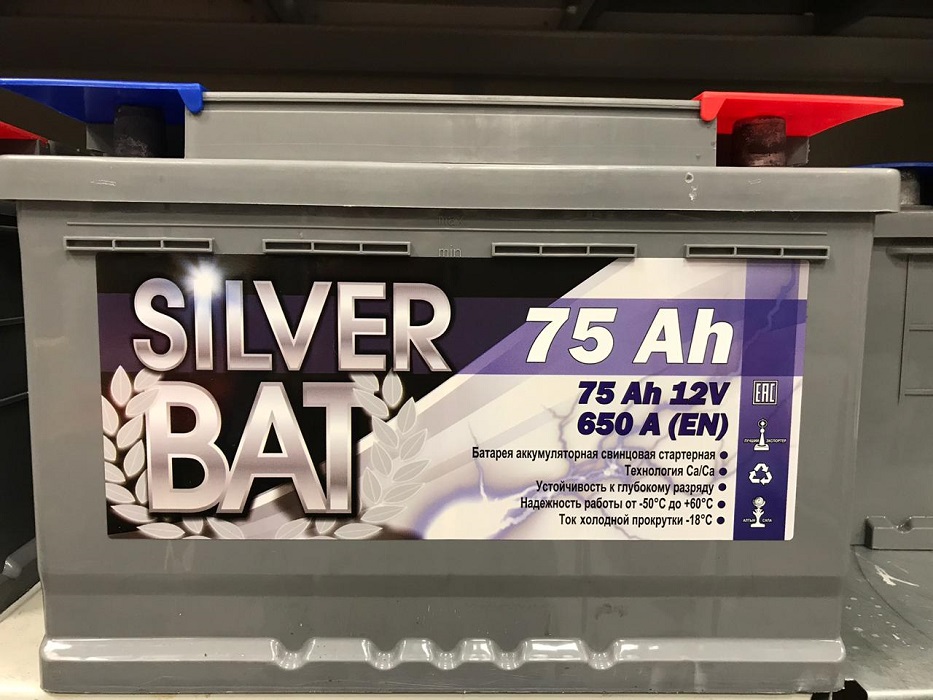фото Аккумулятор Silver BAT 75 А/ч об.п. ток 650  