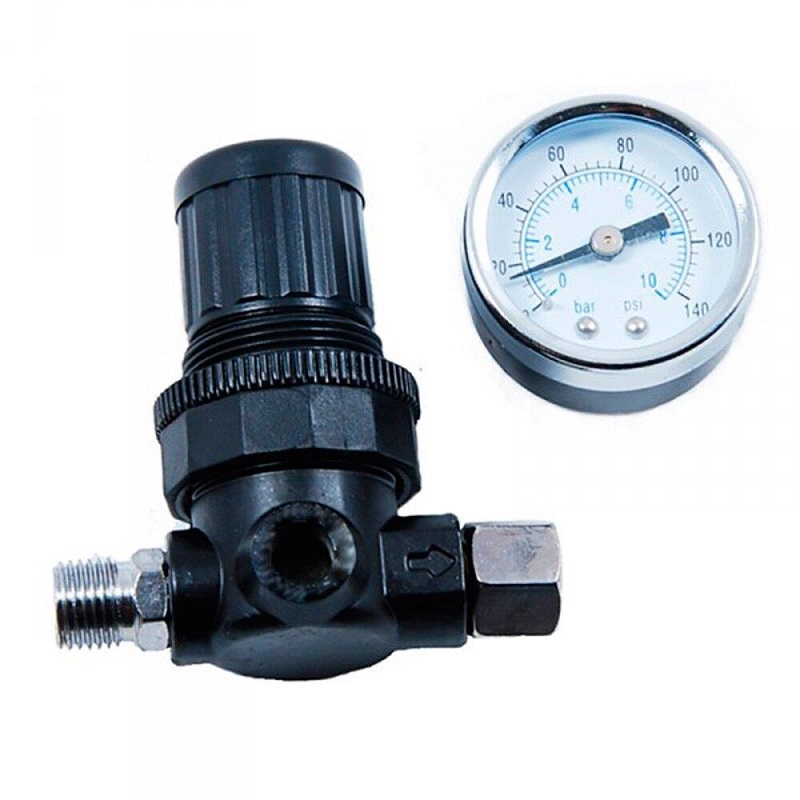 фото Регулятор давления воздуха с манометром 1/4" 0-10 бар Русский Мастер AR-802 