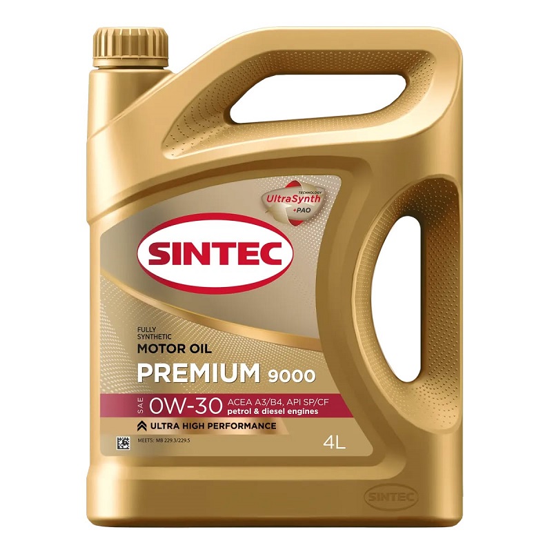 фото Моторное масло SINTEC PREMIUM 9000 SAE 0W-30 SP/CF ACEA A3/B4, 4л 