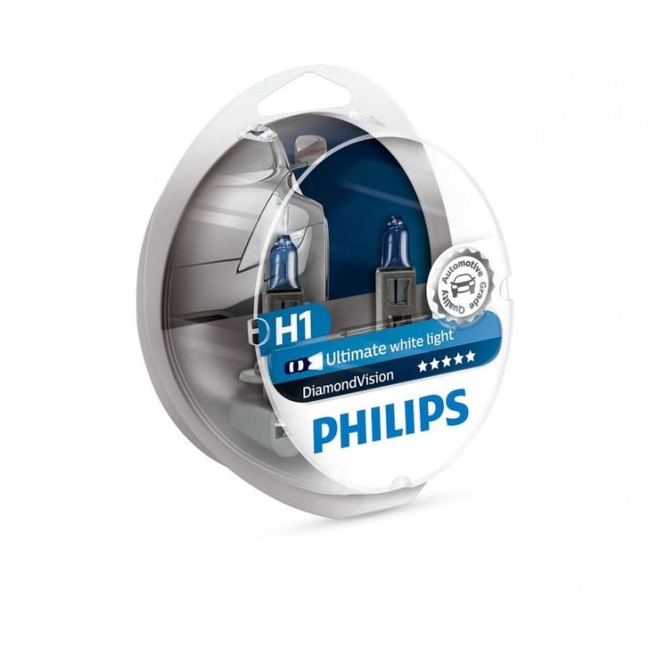 фото Автолампа Philips H1 12V 55W Diamond Vision 5000k 2 шт 