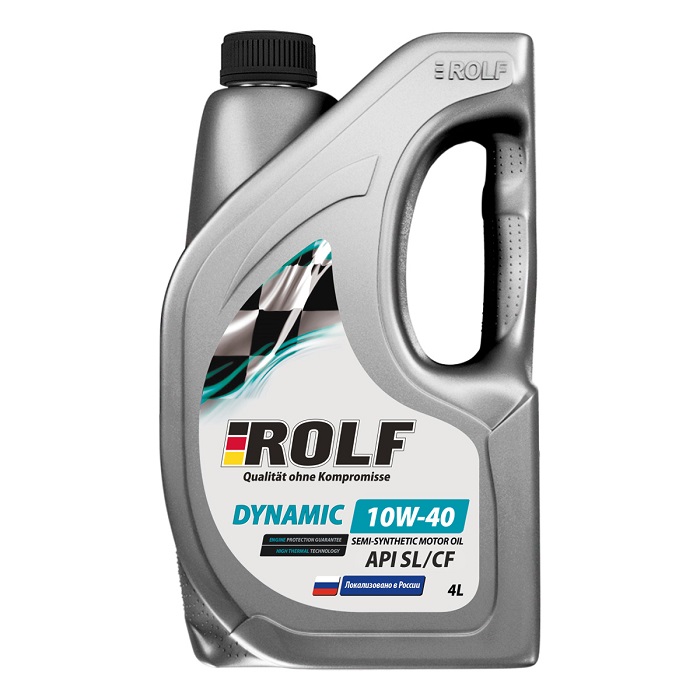 фото Моторное масло ROLF Dynamic 10W-40 API SJ/CF п/синт. пластик 1 л. 