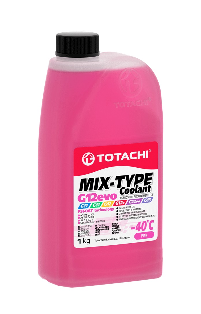 фото Антифриз TOTACHI MIX-TYPE COOLANT G12evo розовый -40°C 1кг 