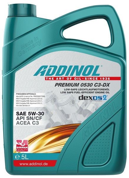 фото Моторное масло ADDINOL Premium 0530 C3-DX 5W-30 C3, 5л 