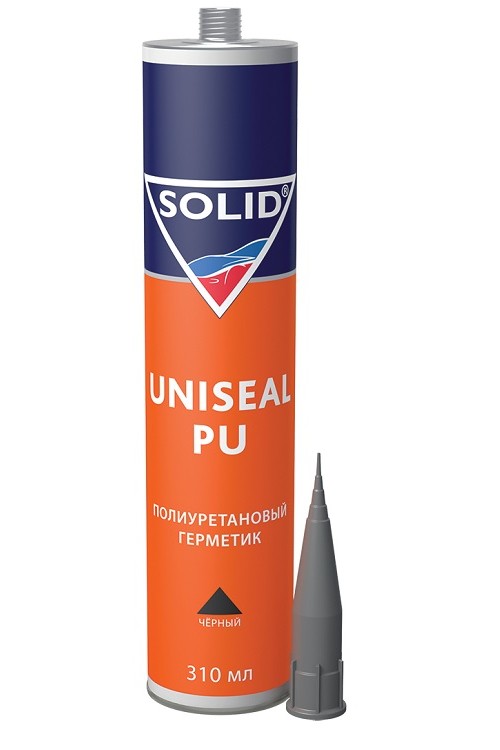 фото Герметик шовный полиуретановый черный Solid Uniseal PU 310 мл 