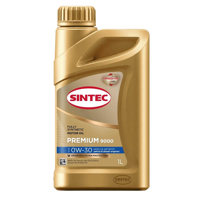 фото Моторное масло SINTEC PREMIUM 9000 SAE 0W-30 API SP/CF ACEA C3, 1л 