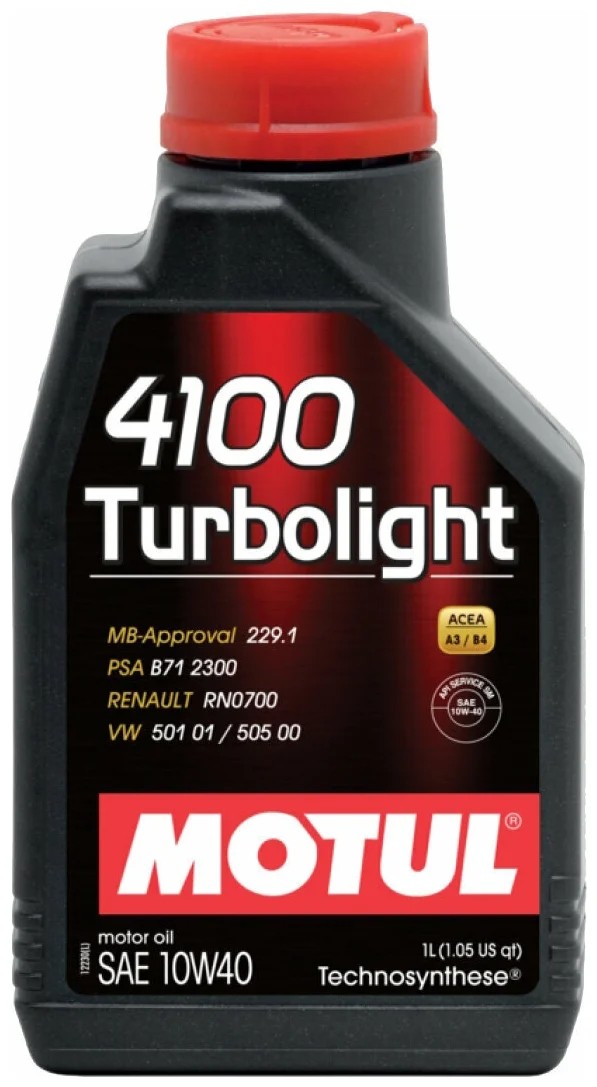 фото Моторное масло MOTUL 4100 Turbolight 10W-40 А3/В4 1л. 