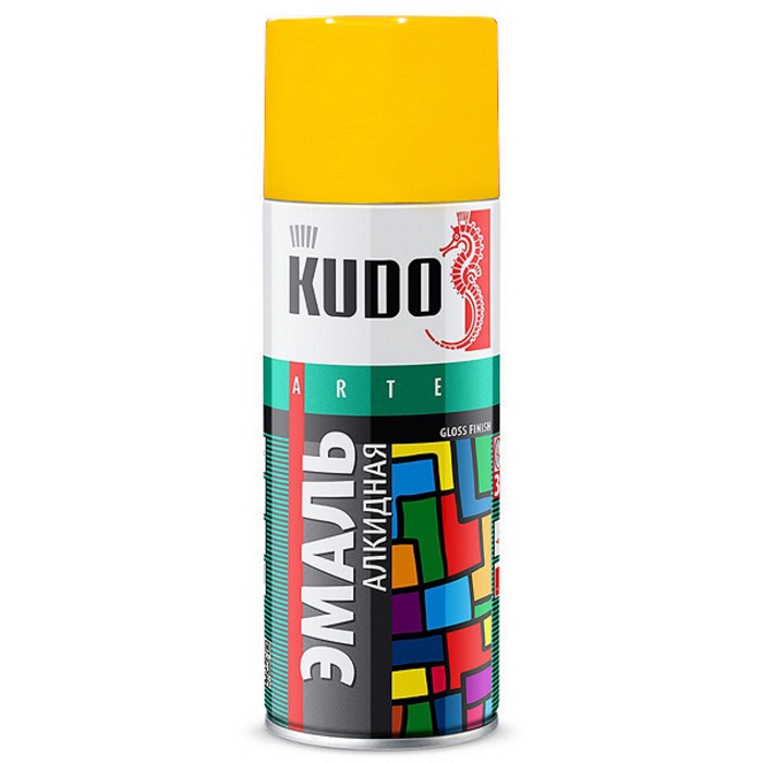 фото Краска аэрозольная Kudo желтая KU-1013 520мл. 