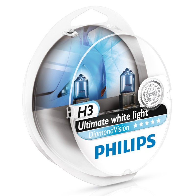 фото Автолампа Philips H3 12V 55W 5000k Diamond Vision 2 шт 