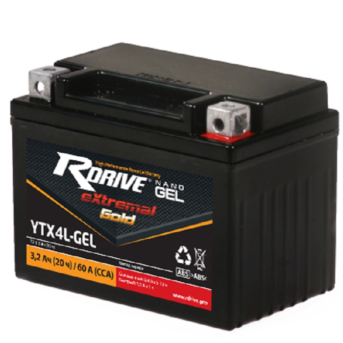 фото Аккумулятор RDrive eXtremal GOLD YTX4L-GEL 