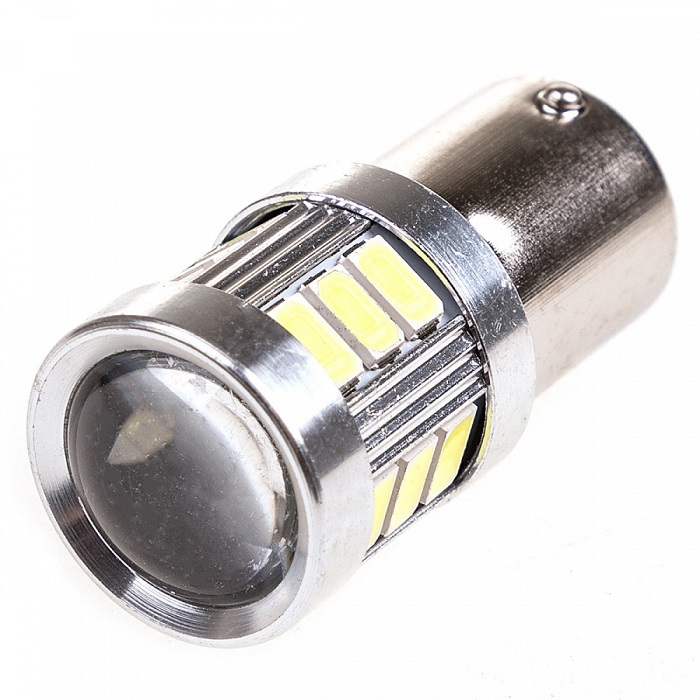 фото Светодиод SKYWAY P21W 12V 18 SMD белая Линза 