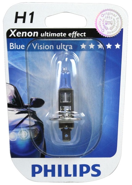 фото Автолампа Philips H1 12V 55W Blue Vision Ultra бл1шт 