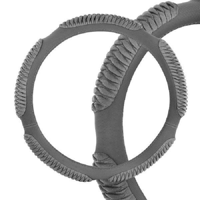 фото Оплетка руля SKYWAY Sponge ribby 5 подушечек M Серая замша 