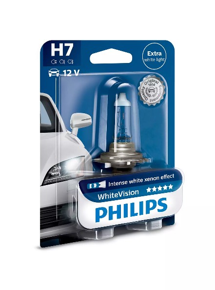 фото Автолампа Philips H7 12V 55W WhiteVision 4300K 1шт 