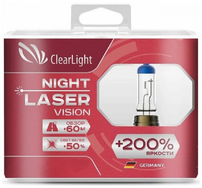 фото Автолампа Clearlight HB3 Night Laser Vision +200% 12V-60W 2шт 