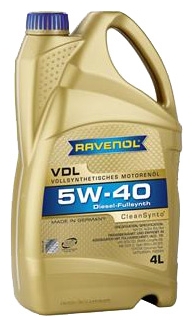 фото Моторное масло RAVENOL VDL SAE 5W-40 ( 4л) 
