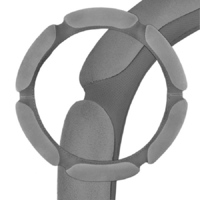 фото Оплетка руля SKYWAY Sponge classic 6 подушечек M Серая замша 