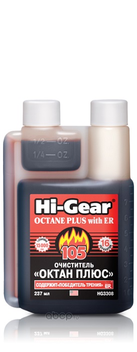 фото Присадка в топливо HI-GEAR для повышения октан/числа (на 40л) 237мл. HG3308 