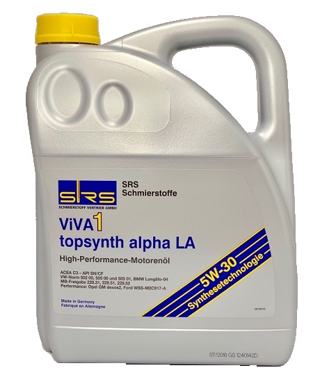 фото Моторное масло SRS VIVA 1 topsynth alpha LA 5W-30 4л. 