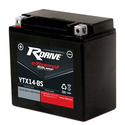 фото Аккумулятор RDrive eXtremal SILVER YTX14-BS 