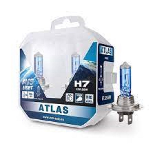 фото Автолампа Atlas AVS 12V 55Вт H7 5000K 2шт 