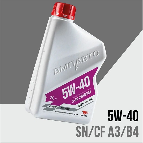 фото Моторное масло ВМПАВТО 5W-40 SN/CF A3/B4 1л 