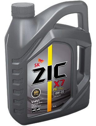 Картинка Моторное масло ZIC 0W-20 X7 FE SN 4л. 