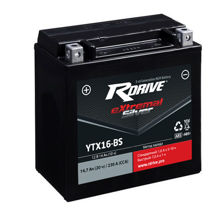 фото Аккумулятор RDrive eXtremal SILVER YTX16-BS 